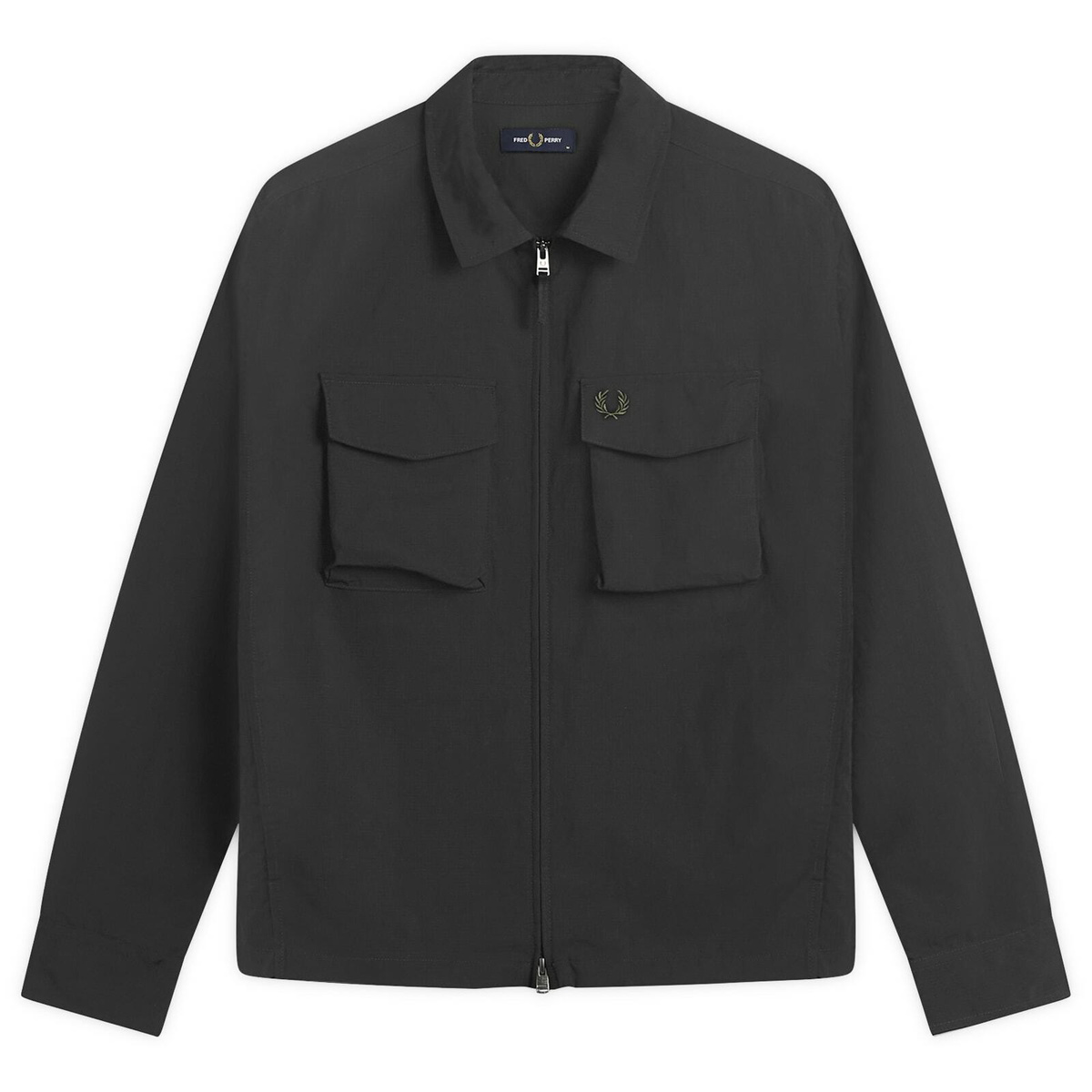 Fred Perry Men's Ripstop Pocket Overshirt in Black