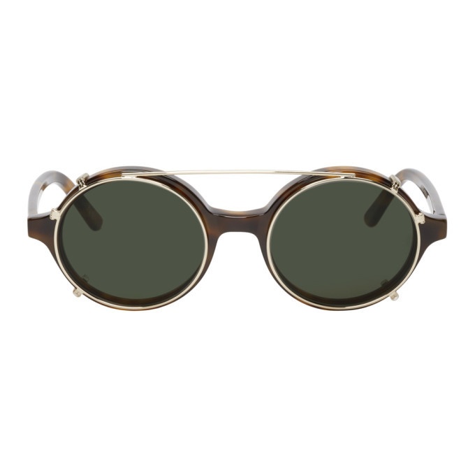 Photo: Han Kjobenhavn Tortoiseshell and Gold Clip-On Doc Sunglasses