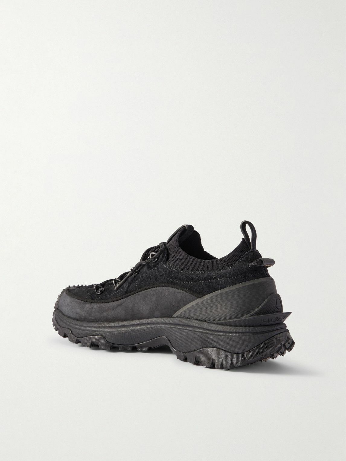 Moncler - Trailgrip Lite 3 Rubber-Trimmed Nubuck and Brushed-Suede Sneakers - Black