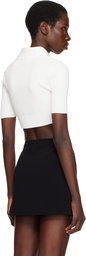 Courrèges White Cropped Knit Polo