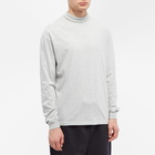 Auralee Men's Long Sleeve Mock Neck T-Shirt in Heather Grey