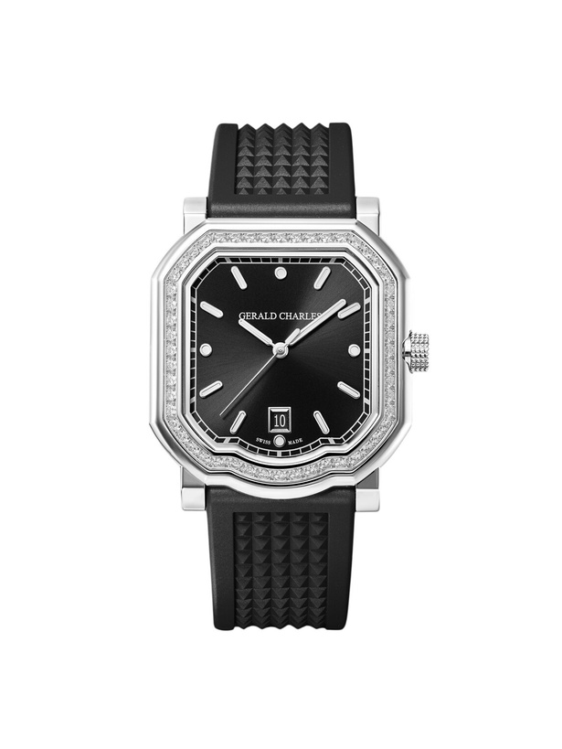 Photo: Gerald Charles - Maestro 2.0 Ultra-Thin Automatic 39mm Stainless Steel, Diamond and Rubber Watch, Ref. No. GC2.0-A-DIA-00