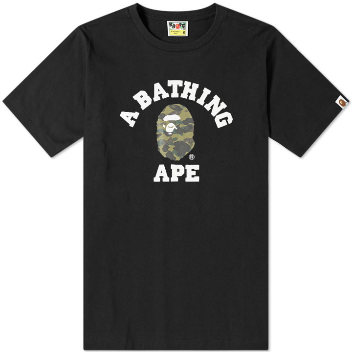 Photo: A Bathing Ape 1st Camo College Tee Black & Green