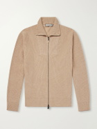 Canali - Wool and Cashmere-Blend Zip-Up Sweater - Neutrals
