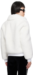 Ernest W. Baker White Spread Collar Faux-Fur Jacket