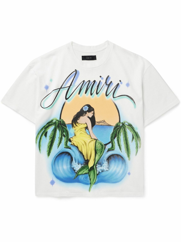 Photo: AMIRI - Oversized Logo-Print Cotton-Jersey T-Shirt - White
