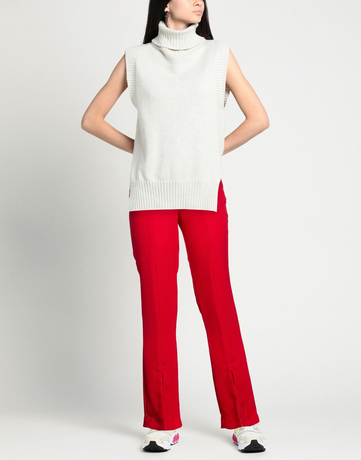 Manila Grace Womens Pants in Red