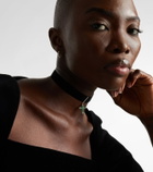 Mateo 14kt gold (585/1000) choker with emeralds and diamonds
