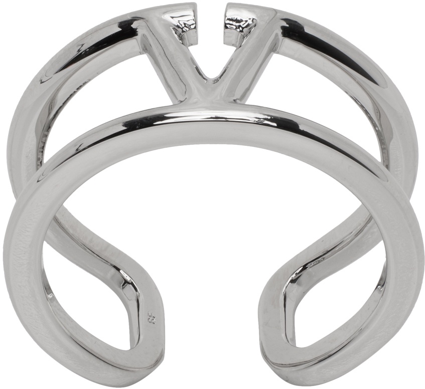 Valentino Garavani Silver VLogo Ring