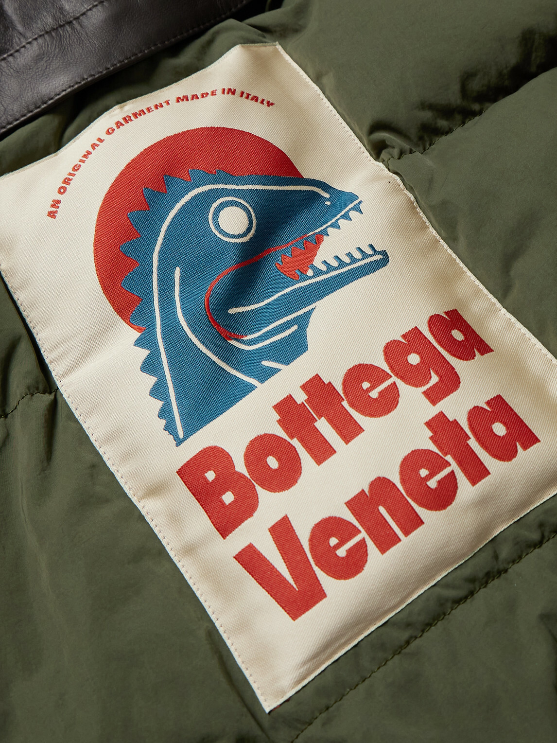 Bottega Veneta - Intrecciato Leather-Trimmed Shell Down Jacket - Green