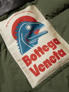 Bottega Veneta - Intrecciato Leather-Trimmed Shell Down Jacket - Green