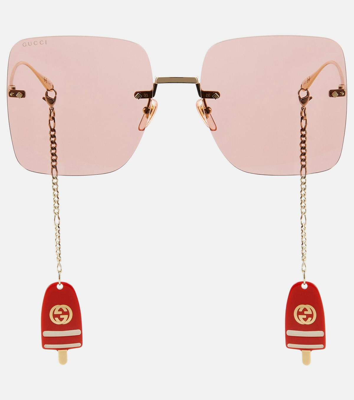 サングラス Gucci Sunglasses GG1088S 001 Oversized Chain Necklace Gucci GG1088S 001 Sunglasses Women's Gold Chain Necklace