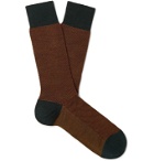 Pantherella - Blenheim Birdseye Merino Wool-Blend Socks - Orange