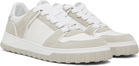 AMI Paris White & Gray Leather Low Top Walk Sneakers