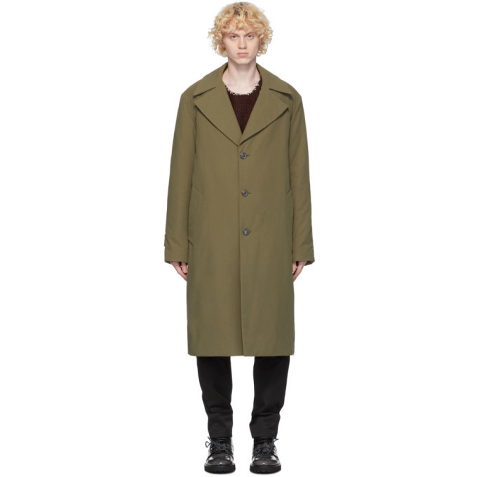 Photo: Maison Margiela Green Cotton Twill Trench Coat