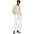 Maison Margiela Beige and White Rib Detail Sweater