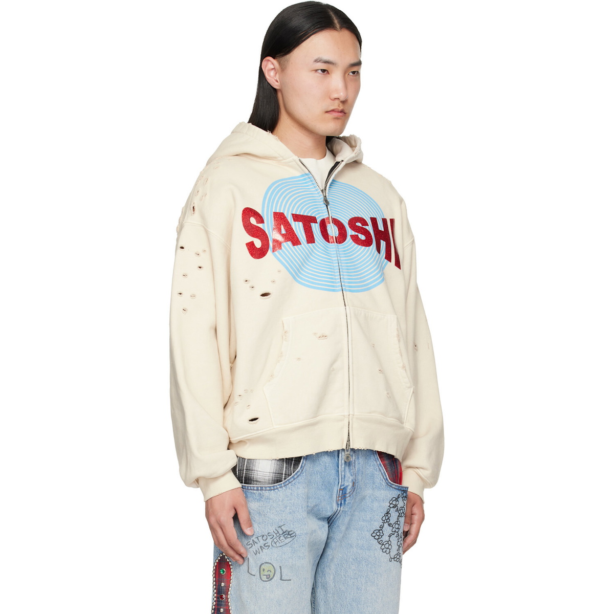 Satoshi Nakamoto Off-White Motoslug Zip Hoodie