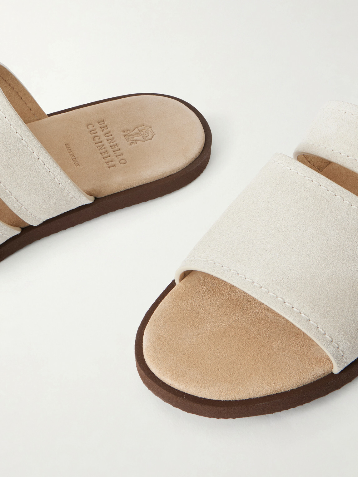 Brunello Cucinelli - Suede Sandals - Neutrals