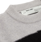 Off-White - Logo-Intarsia Virgin Wool Sweater - Gray
