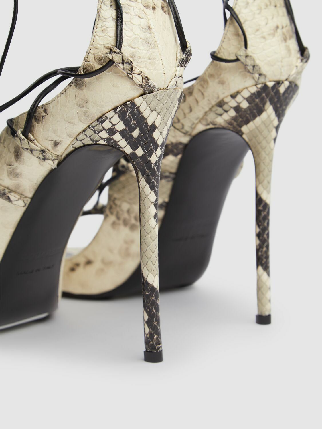 DSQUARED2 120mm Riri Python Print Leather Sandals Dsquared2