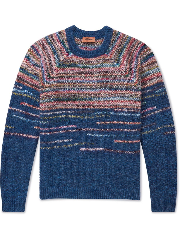 Photo: Missoni - Space-Dyed Wool-Blend Sweater - Blue
