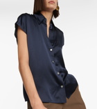 Vince Ruched silk satin blouse