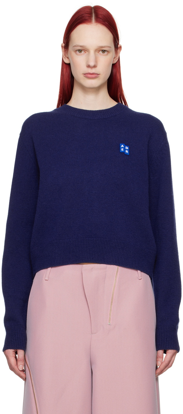 ADER error Navy TRS Tag Sweater