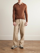 Sunspel - Slim-Fit Merino Wool Polo Shirt - Brown