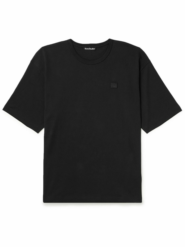 Photo: Acne Studios - Exford Logo-Appliquéd Cotton-Jersey T-Shirt - Black