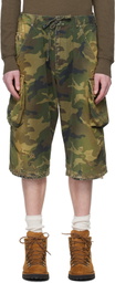 424 Khaki Camo Bermuda Cargo Shorts