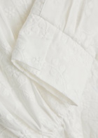 Norma Kamali Floral-embroidered Cotton Mini Shirt Dress White