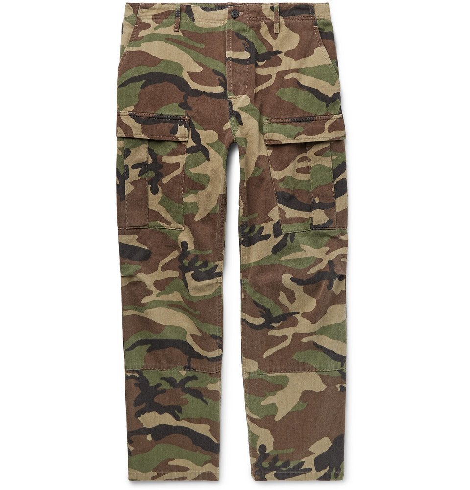 Balenciaga - Cropped Camouflage-Print Cotton-Twill Cargo Trousers ...