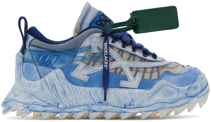 Photo: Off-White White & Blue Odsy 1000 Sneakers
