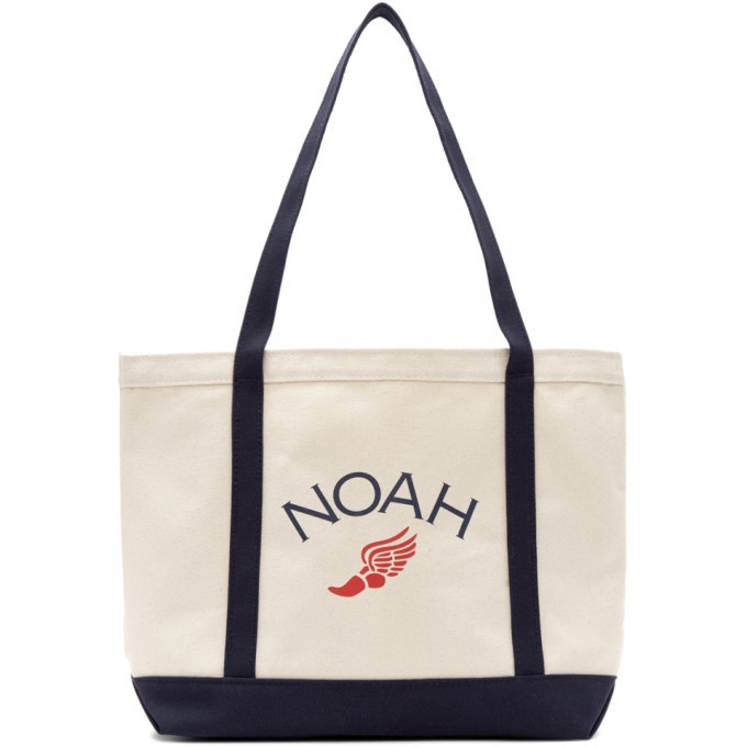 Photo: Noah NYC Navy and Off-White Logo Tote