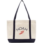 Noah NYC Navy and Off-White Logo Tote