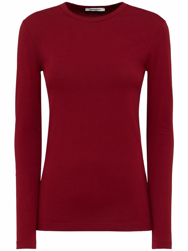 Photo: ANNAGRETA Sofia Long-sleeve Stretch Jersey T-shirt