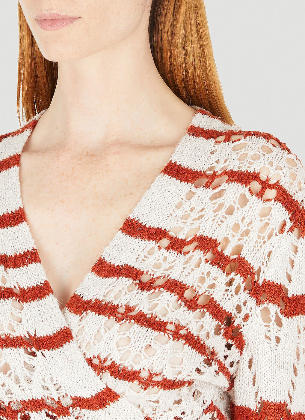 Zig Zag Wrap Knit Top In Red Our Legacy