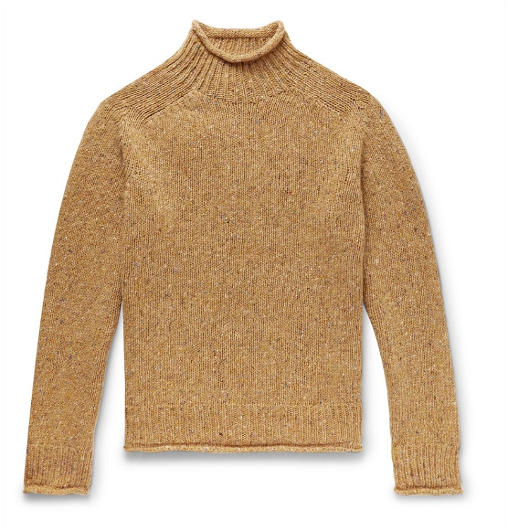 Photo: YMC - Oversized Mélange Merino Wool Rollneck Sweater - Yellow