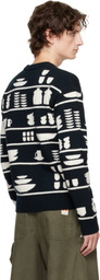 JW Anderson Black & White Crockery Jacquard Sweater