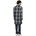 Acne Studios Navy and Grey Wool Blend Coat