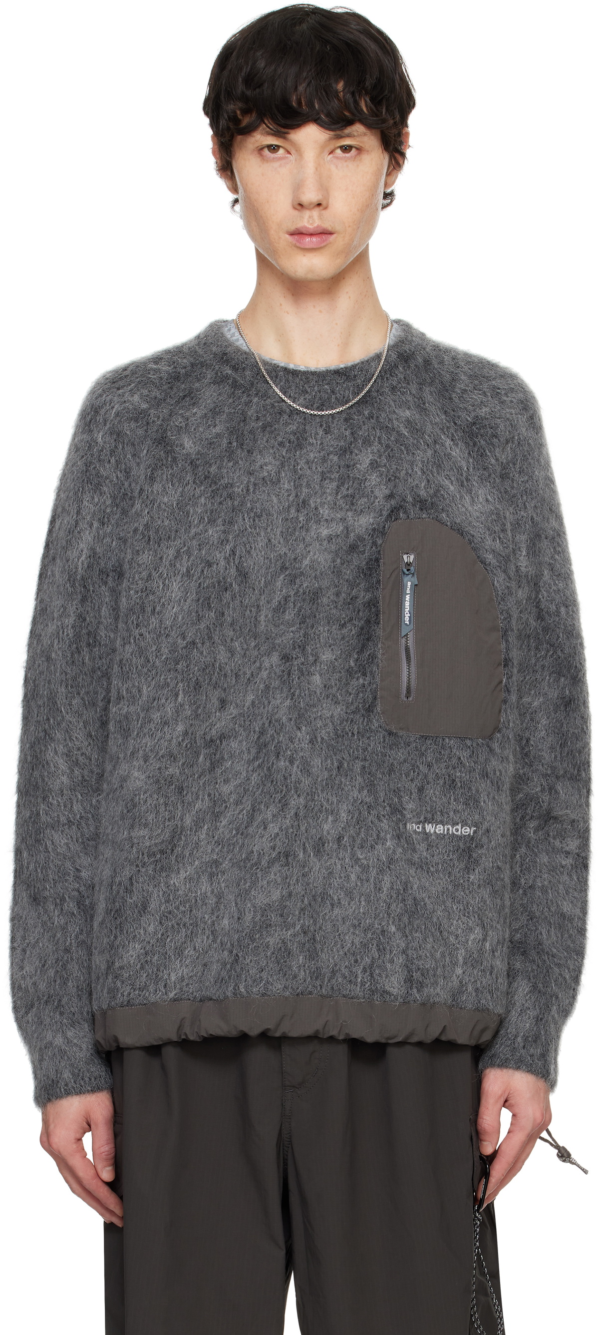 and wander Gray Mohair Wool Sweater