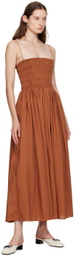 Matteau Orange Shirred Maxi Dress