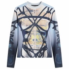 Y/Project Women's Bondage Print Long Sleeve Fitted Top in Blue/Black