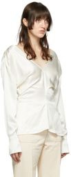 Victoria Beckham Off-White Silk Blouse