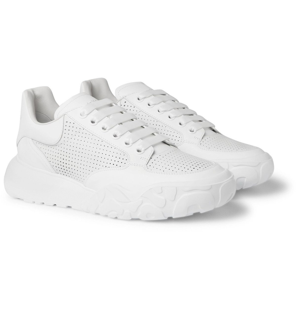 ALEXANDER MCQUEEN - Exaggerated-Sole Leather Sneakers - White Alexander ...