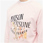 Maison Kitsuné x Olympia Le Tan Palais Royal Crew Sweat in Soft Pink