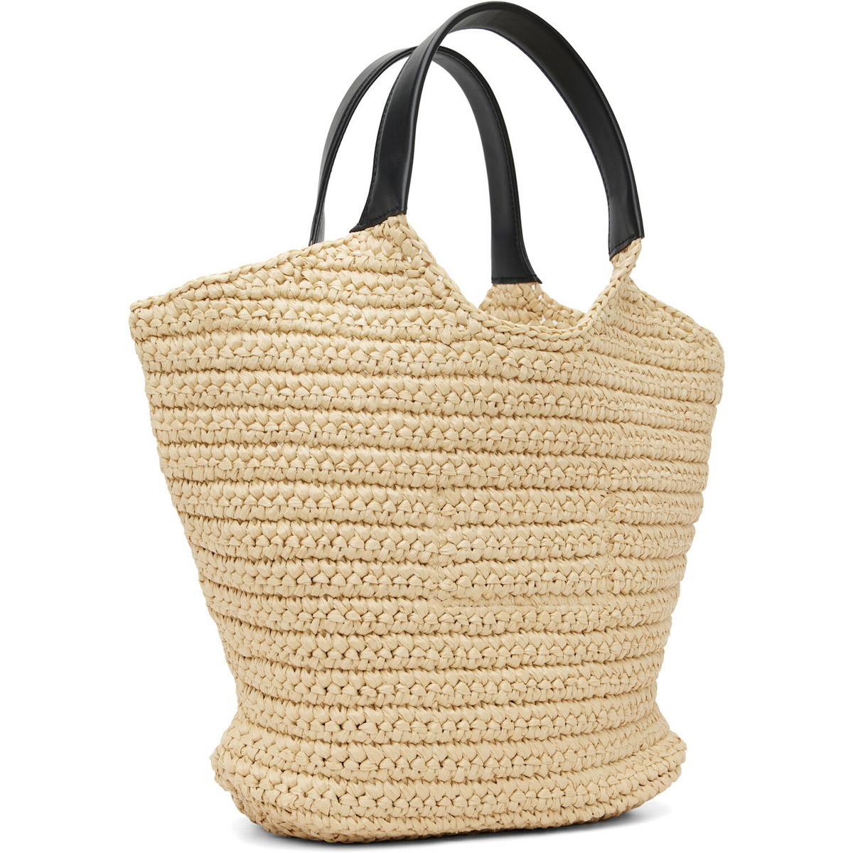BALMAIN Beige Mini 'BALMAIN' Crochet Tote