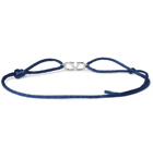 Valentino - Valentino Garavani Logo-Detailed Cord and Silver-Tone Bracelet - Blue