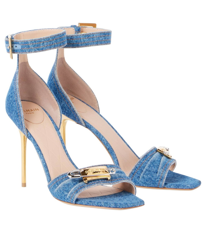 Photo: Balmain Logo denim sandals