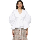 Kika Vargas White Shona Removable Collar Blouse